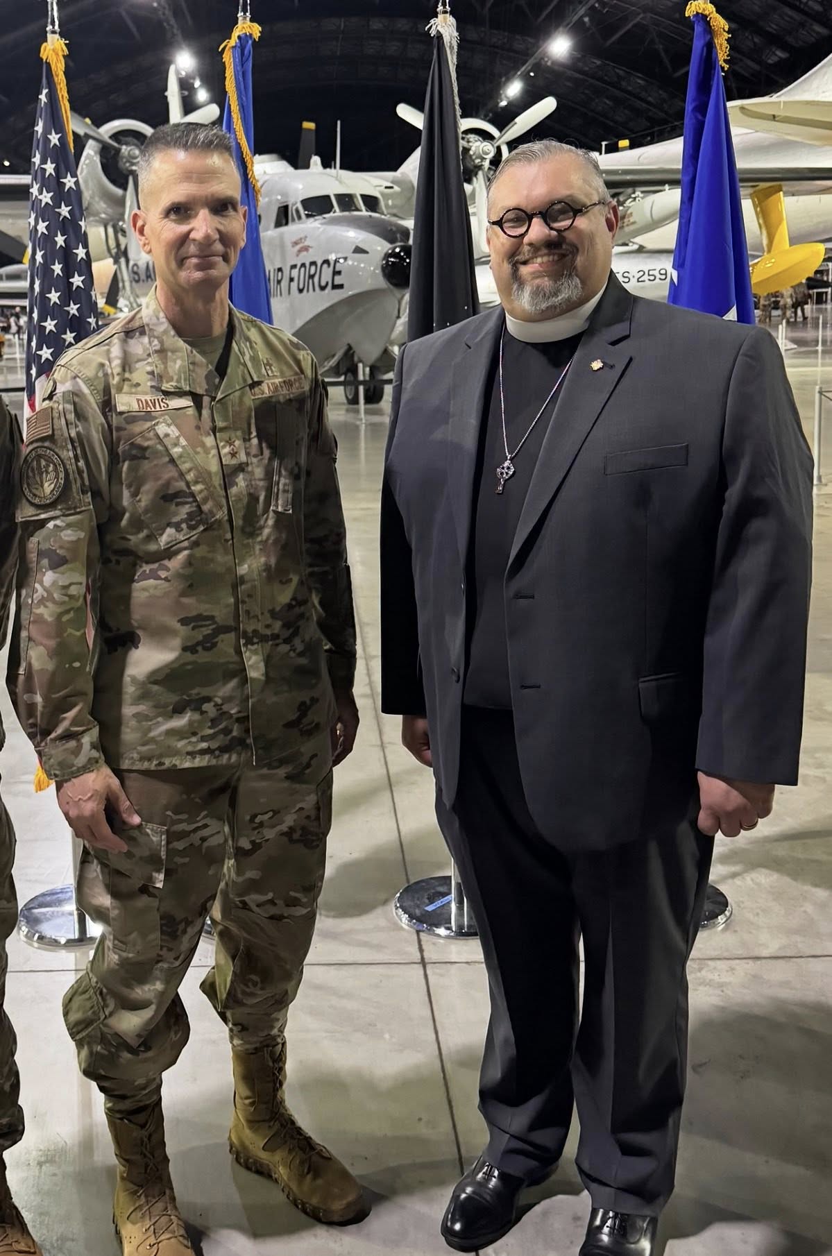 Major General Trent Davis with The Rev. Canon Liam M. Helms at the Wright-Patterson Air Force Base Legacy of Faith Luncheon